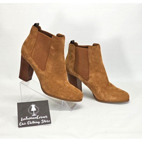 Michael Kors Women's Caramel Leather Lottie Chelsea Bootie Size 11 1835 - Picture 3 of 16